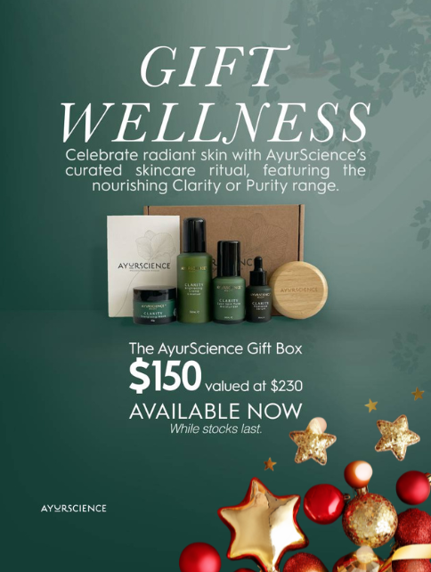 AyurScience Beauty CLARITY Skincare Regime + BONUS Wooden Travel Brush